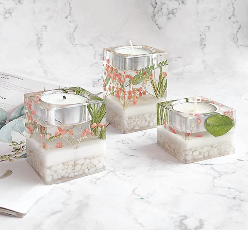 Handcrafted Resin Candle Holder